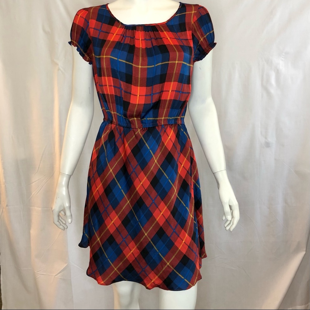 Plaid red and blue woman’s forever 21 mini dress size medium